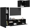 TV-Wandgeräte, Wohnwand 4 pcs Schwarz Eichen-Optik Holzwerkstoff Bild 3