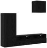 TV-Wandgeräte, Wohnwand 4 pcs Schwarz Eichen-Optik Holzwerkstoff Bild 2