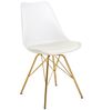 4er Set Design-Klassiker Stuhl NORWAY weiss-gold Retro Bild 5