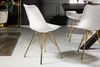 4er Set Design-Klassiker Stuhl NORWAY weiss-gold Retro Bild 3