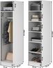 Selsey 'Frame' Kleiderschrank 2-türig mit Kleiderstange und Regalen, greige 200 x 100 x 57 cm Bild 5