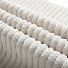 Ecksofa L‑Form Sitzfläche 229x149,5x83 cm, Cordstoff Beige, mit Mittelkonsole, Hocker und 2 Kissen Bild 5