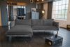 KAWOLA Sofa QUENYA Ecksofa Cord dunkelgrau / Velvet silber Recamiere links 88 x 184 x 294 cm Bild 2