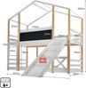 Merax Kinderbett Baumhaus mit Rutsche & Leiter 90 x 200 cm, Hochbett für Kinder– 2x Lattenrost- Natur & Weiß Bild 4