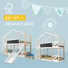 Merax Kinderbett Baumhaus mit Rutsche & Leiter 90 x 200 cm, Hochbett für Kinder– 2x Lattenrost- Natur & Weiß Bild 5