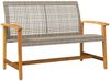 vidaXL Gartenbank Grau 112 cm Poly Rattan und Akazienholz 367599 Bild 4