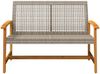 vidaXL Gartenbank Grau 112 cm Poly Rattan und Akazienholz 367599 Bild 5
