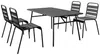 Vente-unique - MIRMANDE Garden dining set Metall Schwarz - B 80 cm59 cm x H 74,5 cm79 cm x L 160 cm47,5 cm Bild 2