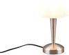 LED Tischlampe CANARIA Silber mit Glasschirm und Touch Funktion, Höhe 26cm Bild 2