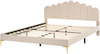 Bett mit Lattenrost Samtstoff SAUVIAN 180 x 200 cm Beige Bild 4