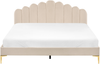 Bett mit Lattenrost Samtstoff SAUVIAN 180 x 200 cm Beige Bild 5