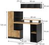 Schreibtisch Tomy Anthrazit/Goldkraft Eiche 150 x 59 cm 4er Set Vicco Bild 2