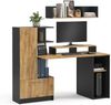 Schreibtisch Tomy Anthrazit/Goldkraft Eiche 150 x 59 cm 4er Set Vicco Bild 5