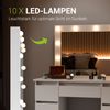 Juskys Schminktisch Talea und Hocker Tonia mit LED-Spiegel & 7 Schubladen, stufenlos dimmbar, 3 Farbtemperaturen, Stauraum, elegantes Design – Weiß Bild 3
