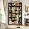 Homfa Bücherregal 185 cm Eckregal Bücherschrank Eckbücherregal, Standregal L-förmiger Eckschrank 80 x 84 x 185 cm, schwarz Bild 2