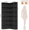 Homfa Bücherregal 185 cm Eckregal Bücherschrank Eckbücherregal, Standregal L-förmiger Eckschrank 80 x 84 x 185 cm, schwarz Bild 3
