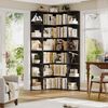 Homfa Bücherregal 185 cm Eckregal Bücherschrank Eckbücherregal, Standregal L-förmiger Eckschrank 80 x 84 x 185 cm, schwarz Bild 4