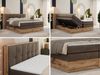 Boxspringbett, Doppelbett mit zwei 7 Härtezonen Multipocket-Matratzen, Bettkästen, Eiche Wotan Holzrahmen, Polsterbett mit Topper-Matratze - ALBERO 1 KING - 160 x 200 cm - Braun Velours - H4 Bild 2