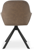 GOEURVANT 1370 Esszimmerstühle 2er-Set, 360° Drehbar, Kunstleder - Dunkelbraun Bild 5