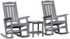 vidaXL Schaukelstuhl 3 pcs Hellgrau Polyethylen 3335817 Bild 3