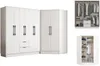 Vente-unique - FEOVA Wardrobe and walk-in wardrobe Holz, Platte Weiß - B 101,5 cm x H 182 cm x L 263,5 cm Bild 4