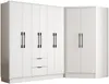 Vente-unique - FEOVA Wardrobe and walk-in wardrobe Holz, Platte Weiß - B 101,5 cm x H 182 cm x L 263,5 cm Bild 3