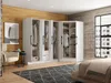 Vente-unique - FEOVA Wardrobe and walk-in wardrobe Holz, Platte Weiß - B 101,5 cm x H 182 cm x L 263,5 cm Bild 2