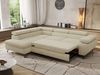 MKS Möbel 'Pablo L-Form' Ecksofa mit Schlaffunktion, verstellbare Kopfstützen, Creme, Struktur, ohne Topper, Links Bild 4
