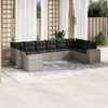 vidaXL 10-tlg. Garten-Sofagarnitur mit Kissen Hellgrau Poly Rattan 3223071 Bild 1