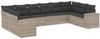vidaXL 10-tlg. Garten-Sofagarnitur mit Kissen Hellgrau Poly Rattan 3223071 Bild 2