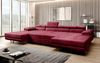 Designer Sofa Calvera U mit Schlaf- und Klappfunktion (Samt) Bordeaux Samt Bild 4