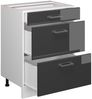 Küchenunterschrank R-Line Anthrazit Hochglanz 60 cm mit Schubladen, AP Eiche Vicco Bild 4