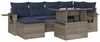 vidaXL 7-teiliges Gartensofa-Set mit Kissen, grau, Polyrattan 3268051 Bild 2