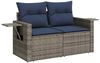 vidaXL 7-teiliges Gartensofa-Set mit Kissen, grau, Polyrattan 3268051 Bild 4
