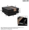 Merax Couchtisch Hochglanz Sofatisch Beistelltisch in Weiß/Schwarz & Holzoptik (1-St, 70×70×39 cm), Wohnzimmertisch mit ausziehbarer Tischplatte & verstecktem Stauraum Bild 4