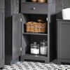 SoBuy BZR17-DG Badezimmer-Hochschrank, MDF, Lackiert, Dunkelgrau, 40 x 161 x 38 cm Bild 4