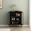 Sideboard Fauske mit Glastüren Schwarz [en. casa] Bild 2