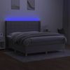 vidaXL Boxspringbett mit Matratze & LED Stoff Hellgrau 160x200 cm, Härtegrad: H2 [3138885] Bild 3