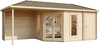 Alpholz 5-Eck Gartenhaus Liwa mit Anbau Gartenhaus aus Holz Holzhaus mit 28 mm Wandstärke inklusive Terrasse Blockbohlenhaus mit Montagematerial Bild 4