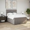 vidaXL Boxspringbett mit Matratze Taupe 160x200 cm Stoff 3294030 Bild 5