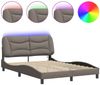 vidaXL Bettgestell mit LED ohne Matratze "Hvar" Taupe 120x200 cm Stoff 3213694 Bild 2