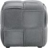 Sitzhocker Pouf Grau Cord Poufhocker Sitzpouf Polsterhocker Sitzwürfel Schminkhocker Hocker Gepolstert Bild 4