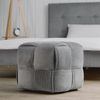 Sitzhocker Pouf Grau Cord Poufhocker Sitzpouf Polsterhocker Sitzwürfel Schminkhocker Hocker Gepolstert Bild 2