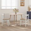 vidaXL Esszimmerstuhl 2 pcs Weiß und Braun Massives Gummiholz 42020490 Bild 3