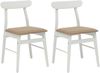vidaXL Esszimmerstuhl 2 pcs Weiß und Braun Massives Gummiholz 42020490 Bild 2