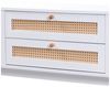 Merax Lowboard mit 2 Schubladen und 2 Bogenschiebetüren, TV-Schrank mit Rattan-Geflecht, Breite 170cm Bild 2