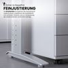 bümö höhenverstellbarer Schreibtisch U-Serie 140x80 grau, Gestell in Silber - PC Tisch für's Büro manuell höhenverstellbar, Computertisch verstellbar, US-14-5-S Bild 3