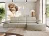 Mks Möbel 'RILASSO' Ecksofa, mit Relax-funktion, Elektrisch verstellbarer Sitz, L-förmige Ecke mit Armlehnen, Wellenfeder, Beige, Velours, rechts Bild 3