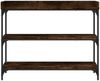 Konsolentisch, Beistelltisch, Konsole mit Ablagen Räuchereiche 100x30x80 cm Bild 4