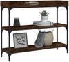Konsolentisch, Beistelltisch, Konsole mit Ablagen Räuchereiche 100x30x80 cm Bild 3